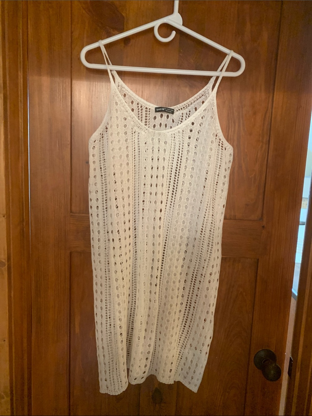 SHEIN Cream /White Crochet Swim Coverup
